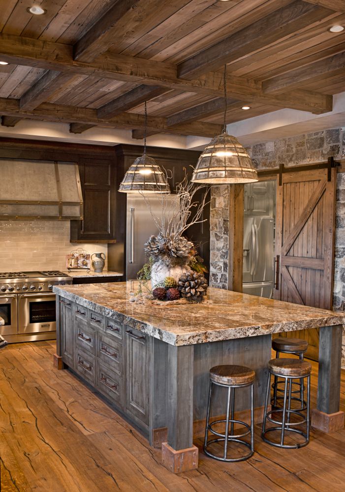 Oversized Island with a Built-up Granite Top