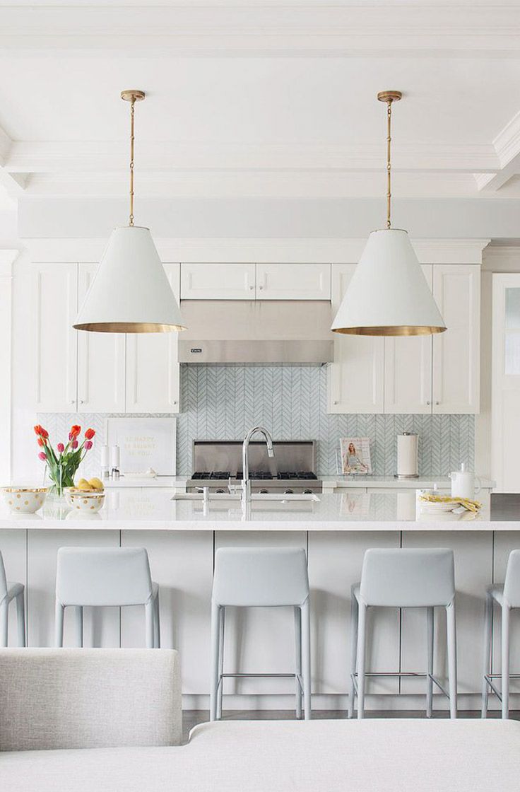 White and Grey with Gold Accents Kitchen