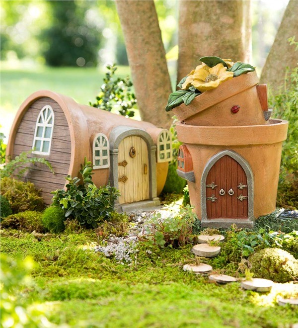 Fairy Door Clay Pot Planter