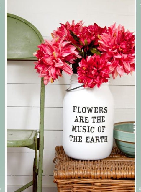 flower vase in mason jar