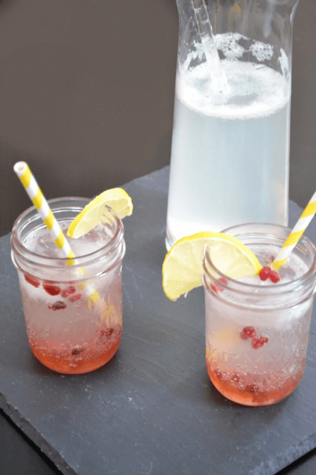 homemade pomegranate lemonade