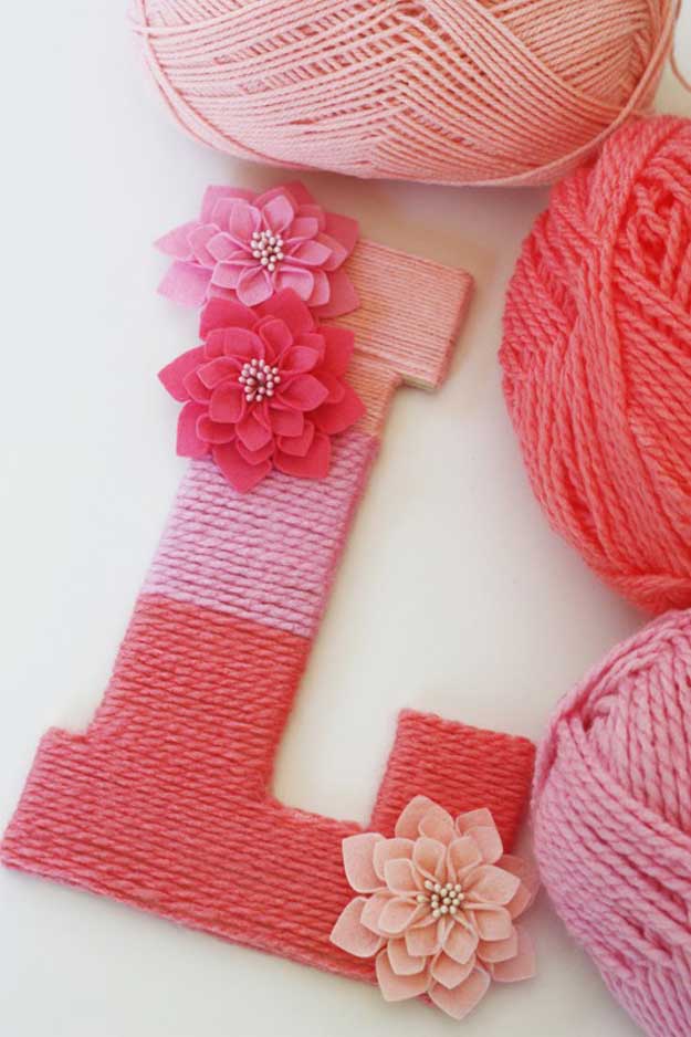 Yarn Wrapped Ombre Monogrammed Letter