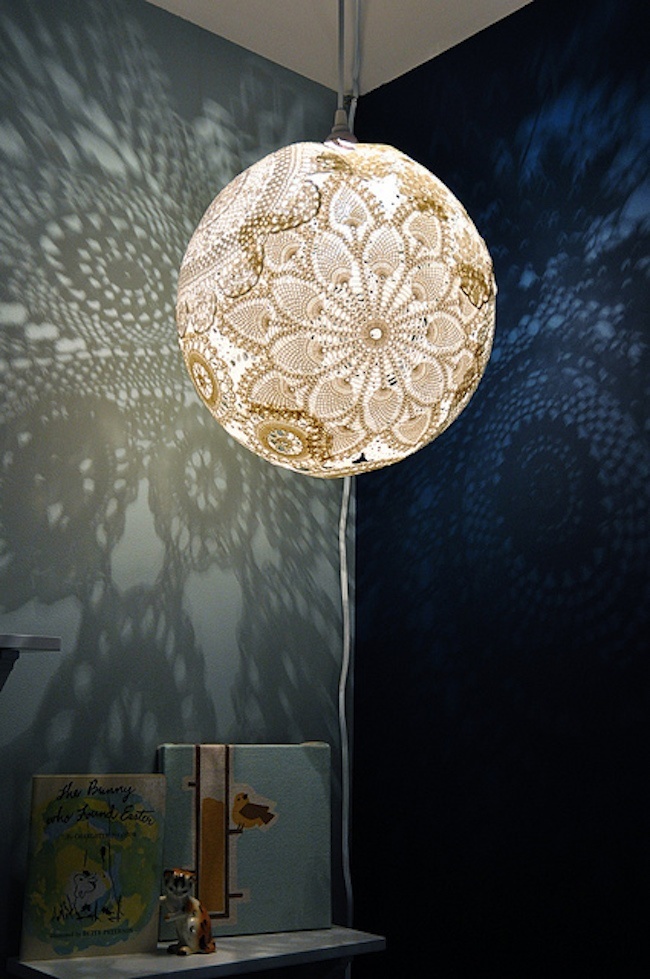 Hand Crafted Doily Lamp