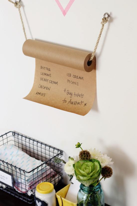 4. Keep your grocery list on kraft paper