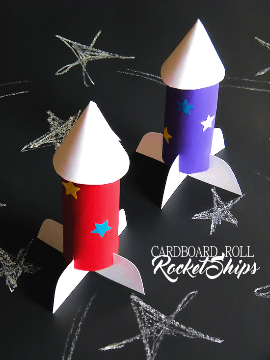 Cardboard Roll Rocket Ships