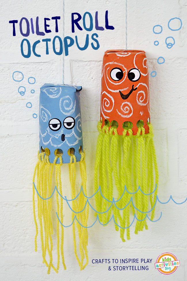 Toilet Roll Crafts For Kids - Wiggly Octopus