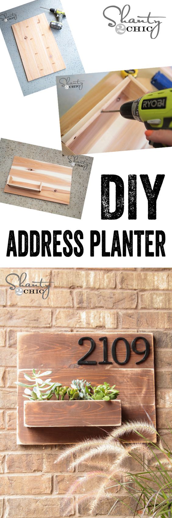 DIY Address Number Wall Planter
