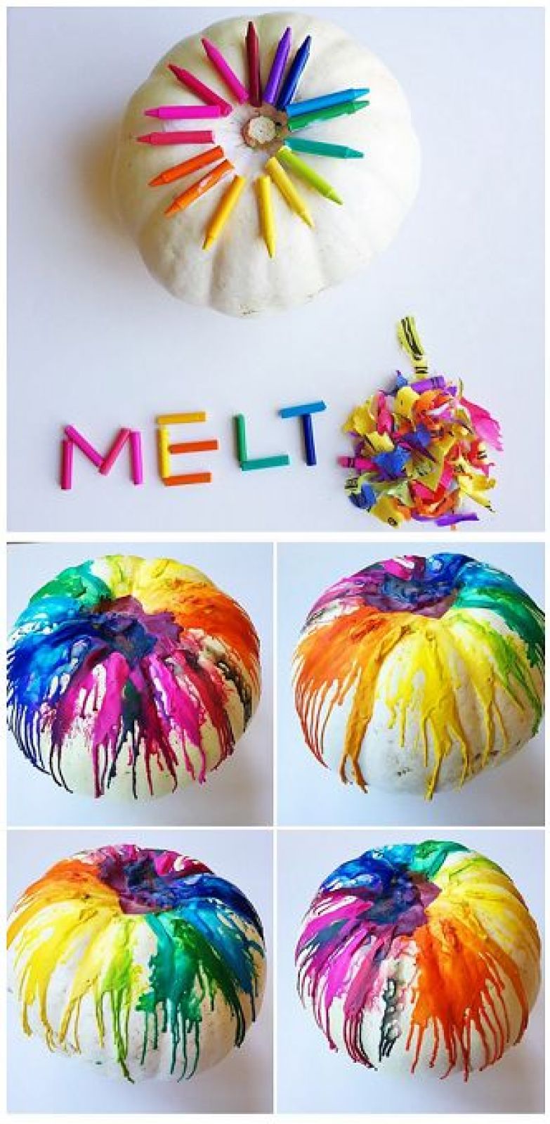 Melted Crayon Pumpkin Decorating Idea