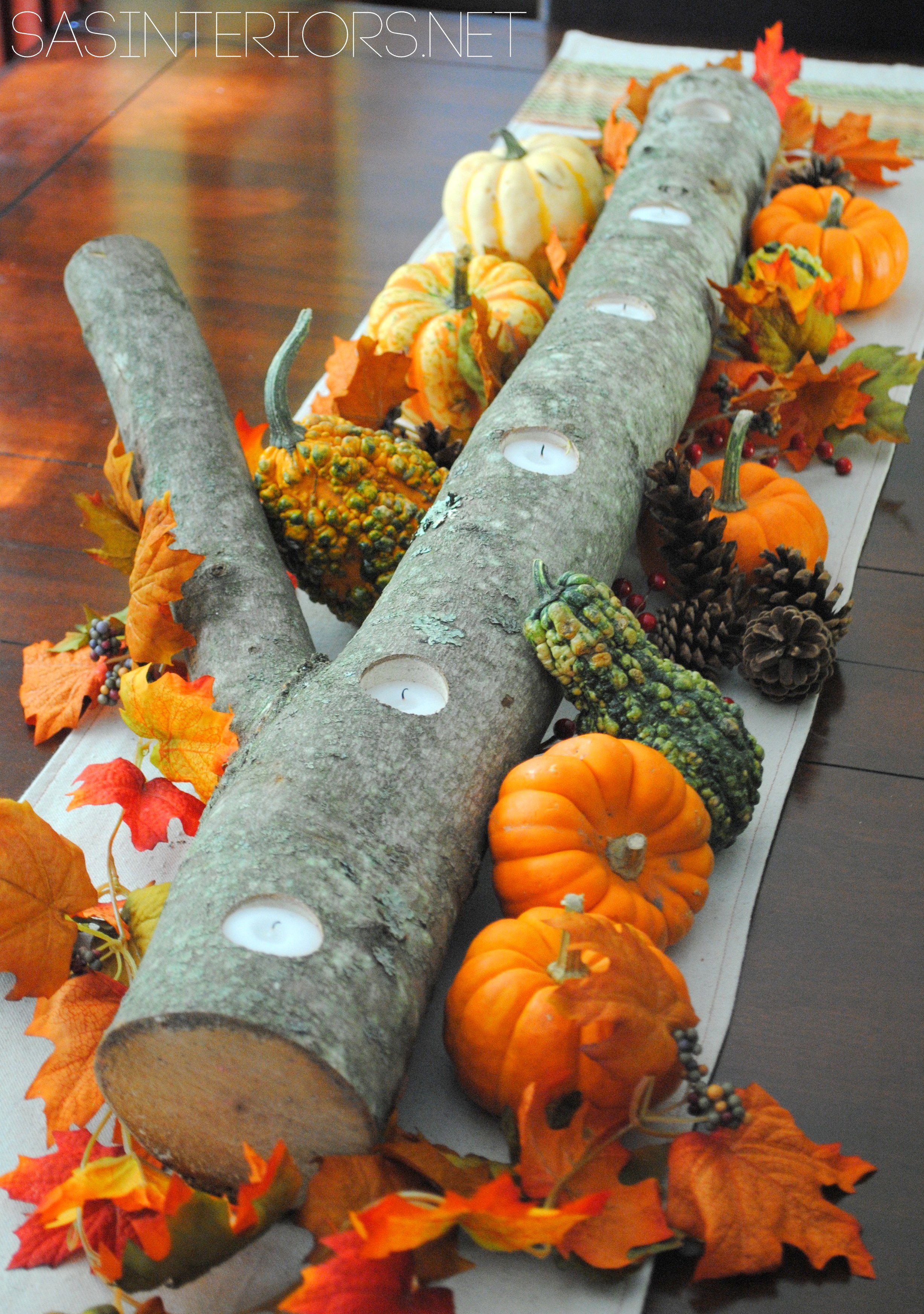 Autumn Log Centerpiece