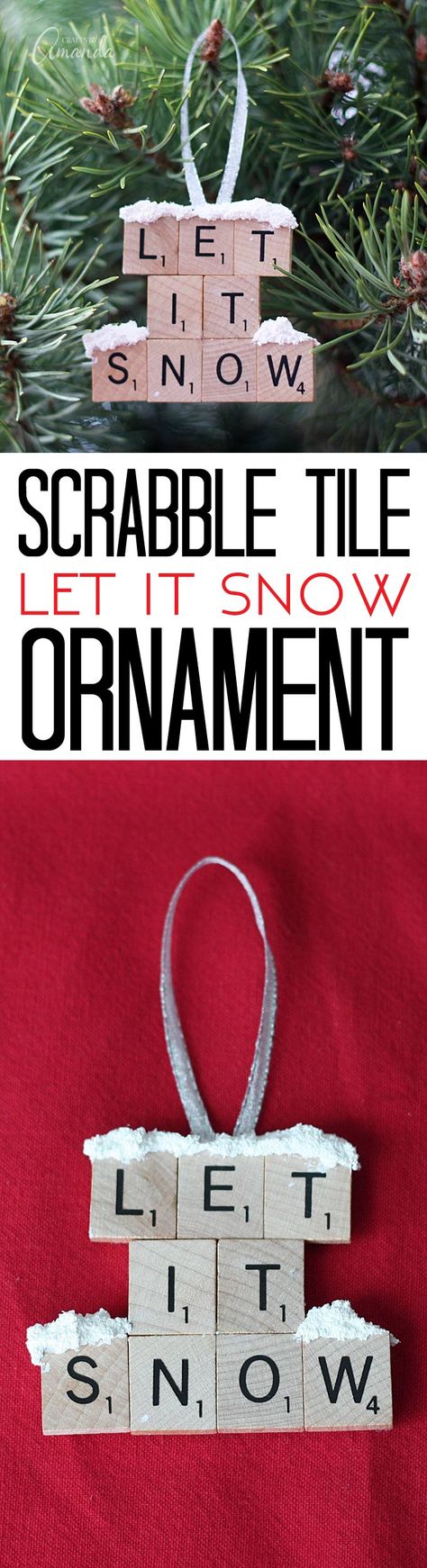 Let it Snow – Scrabble Tile Ornament