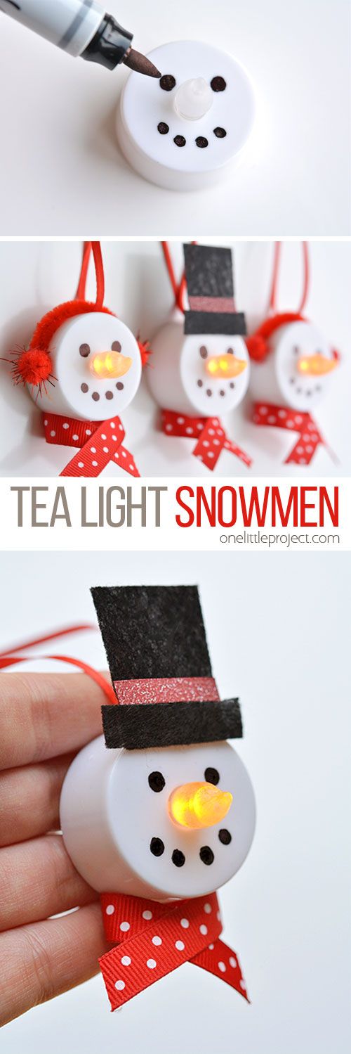 Tea Light Snowman Ornaments