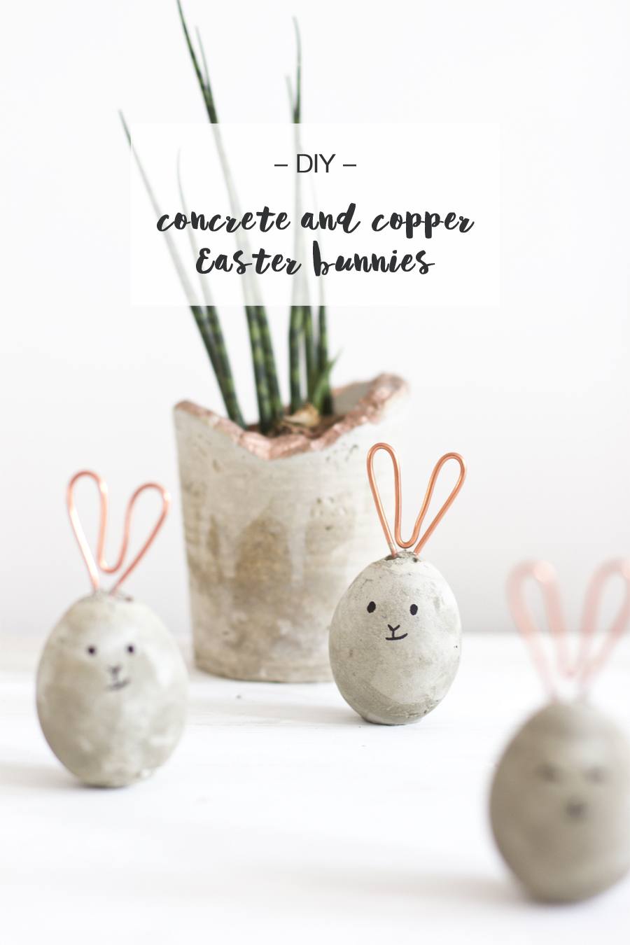 DIY Concrete and Copper Easter Bunnies