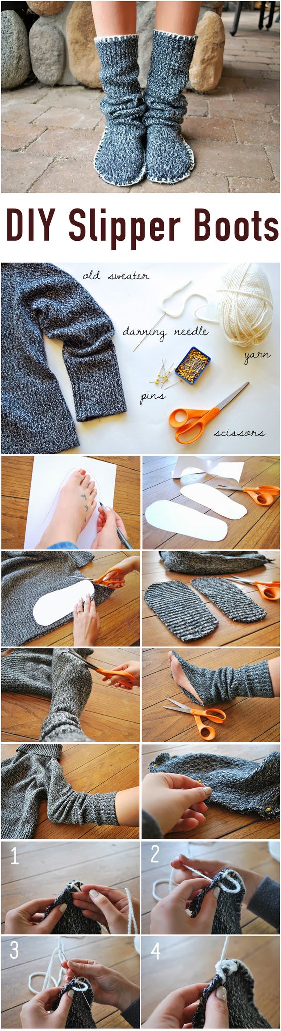 DIY Sweater Slippers