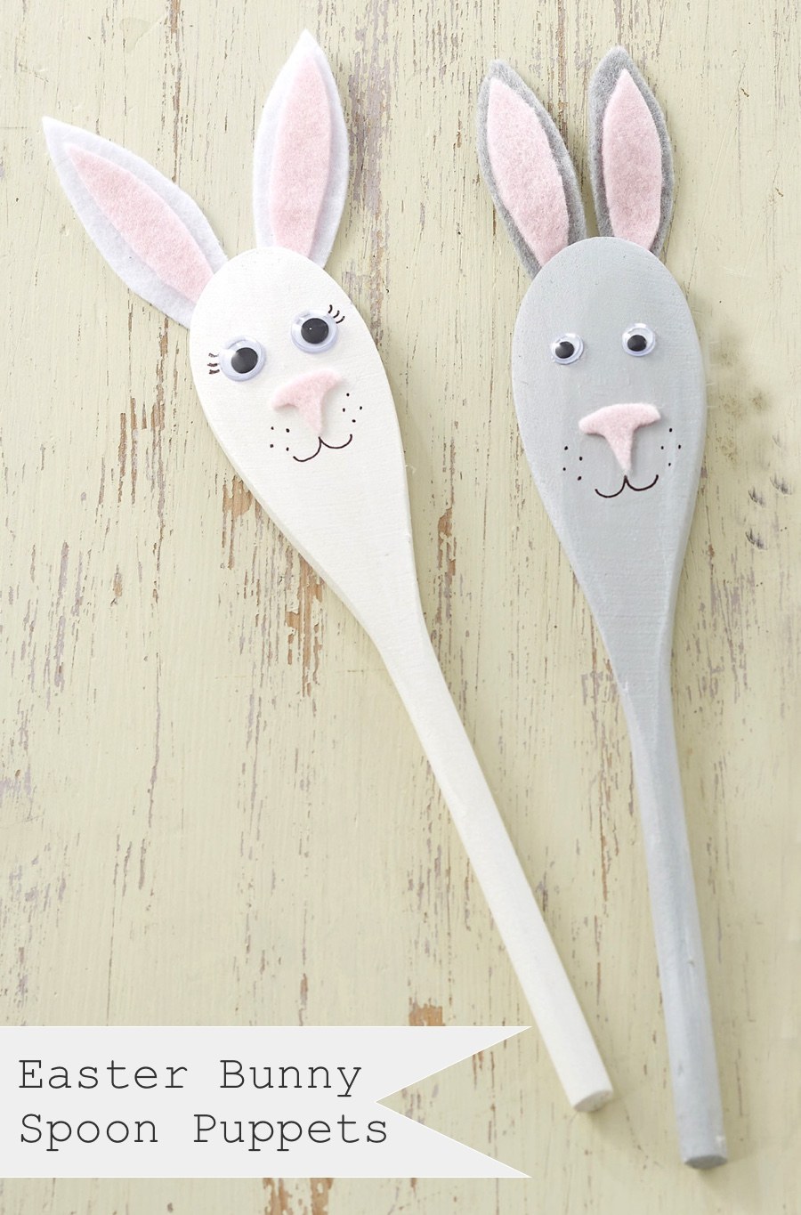 Easter Bunny Spoon Puppets