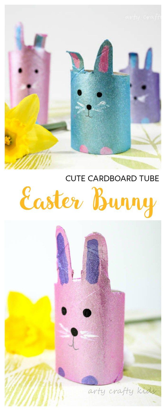 Easy Cardboard Tube Easter Bunny Craft