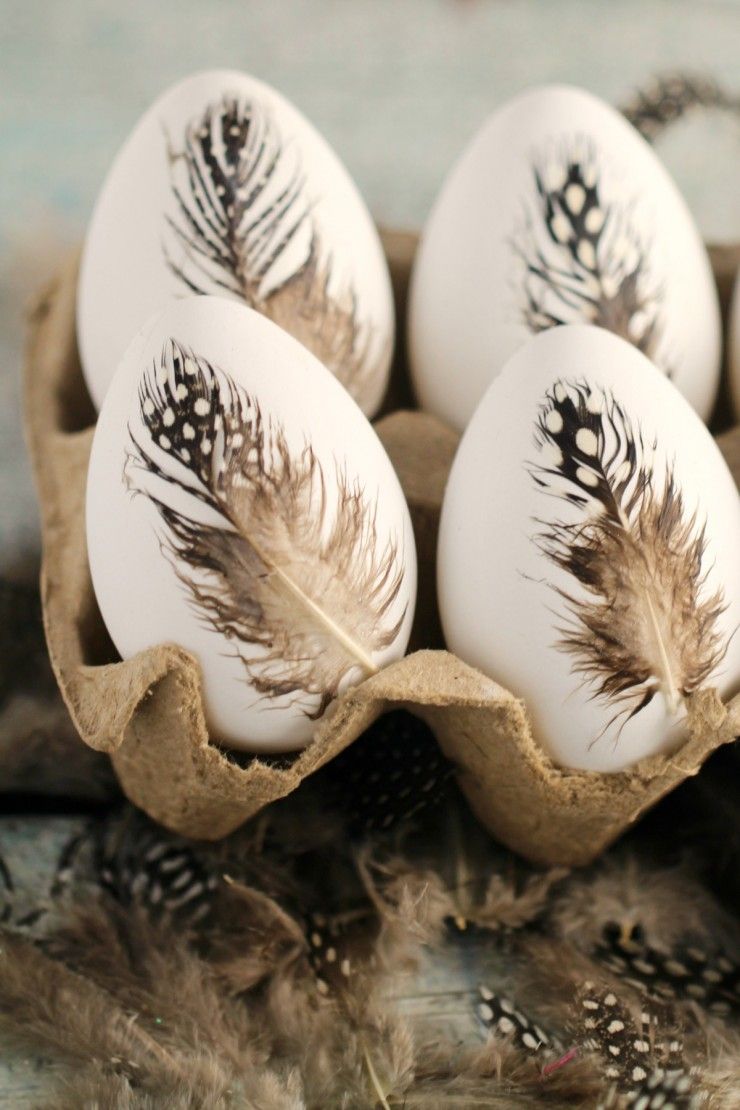 Feather Easter Eggs