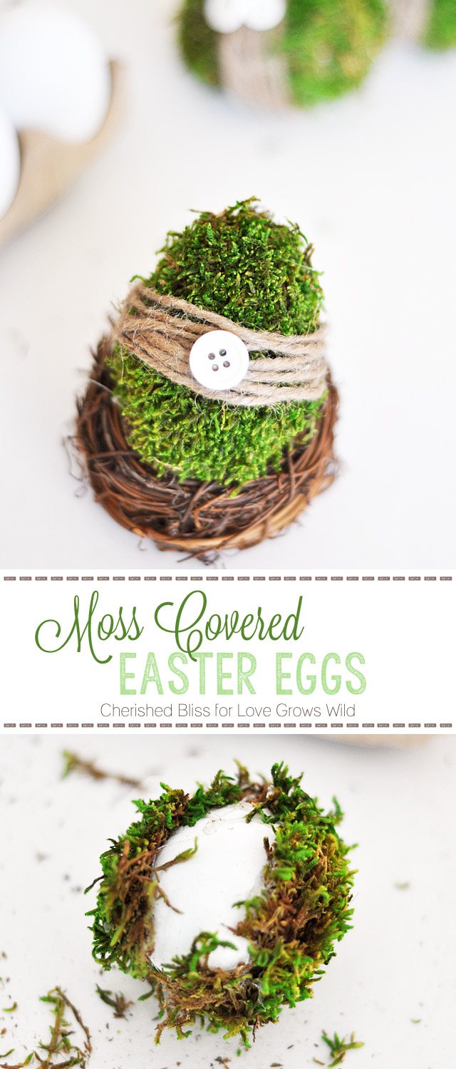 Moss Covered Easter Eggs