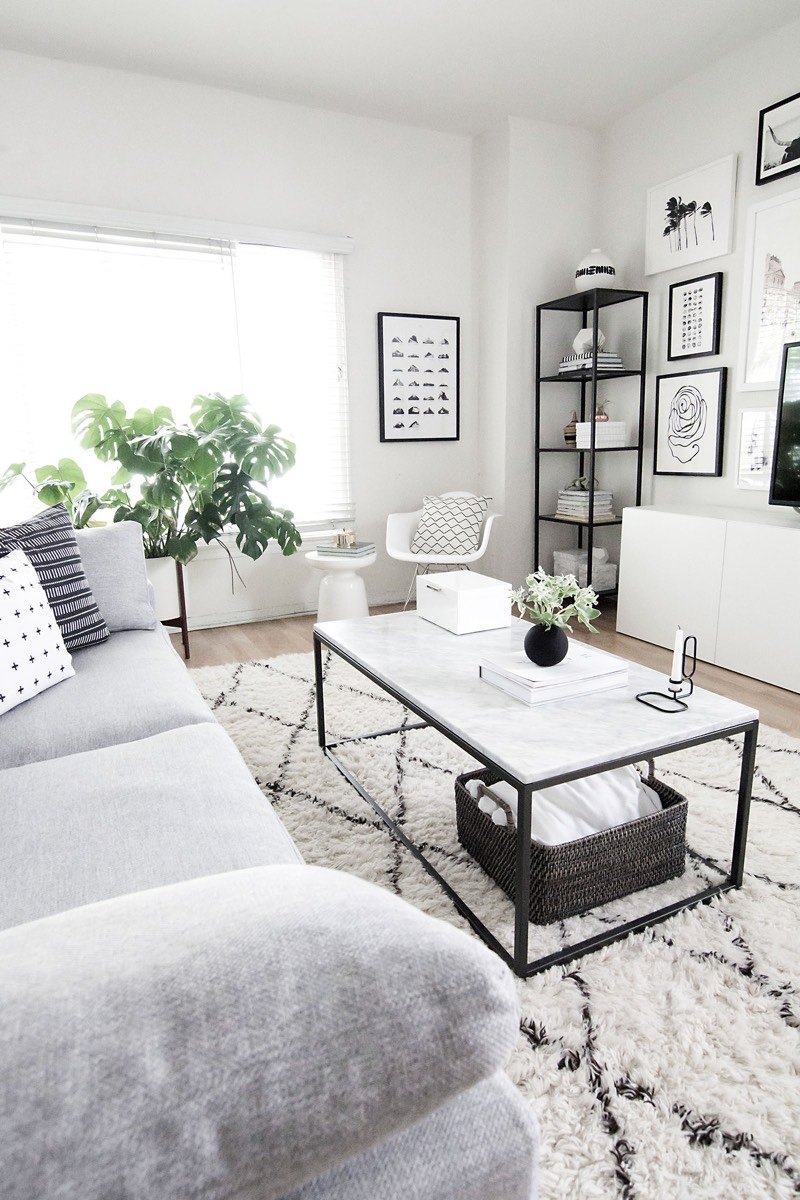 Modern Monochrome Scandinavian Living Room