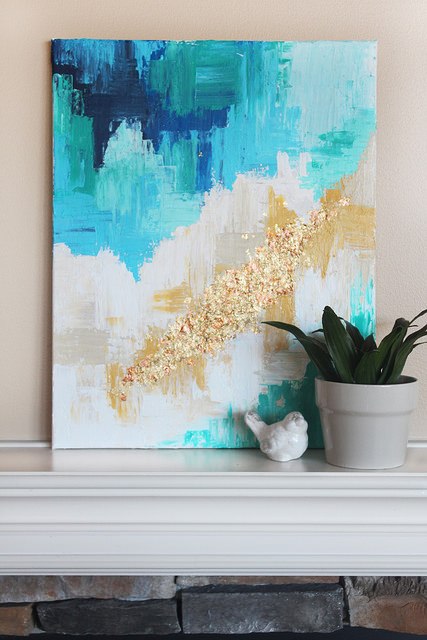 DIY Abstract Work With a Golden Touch