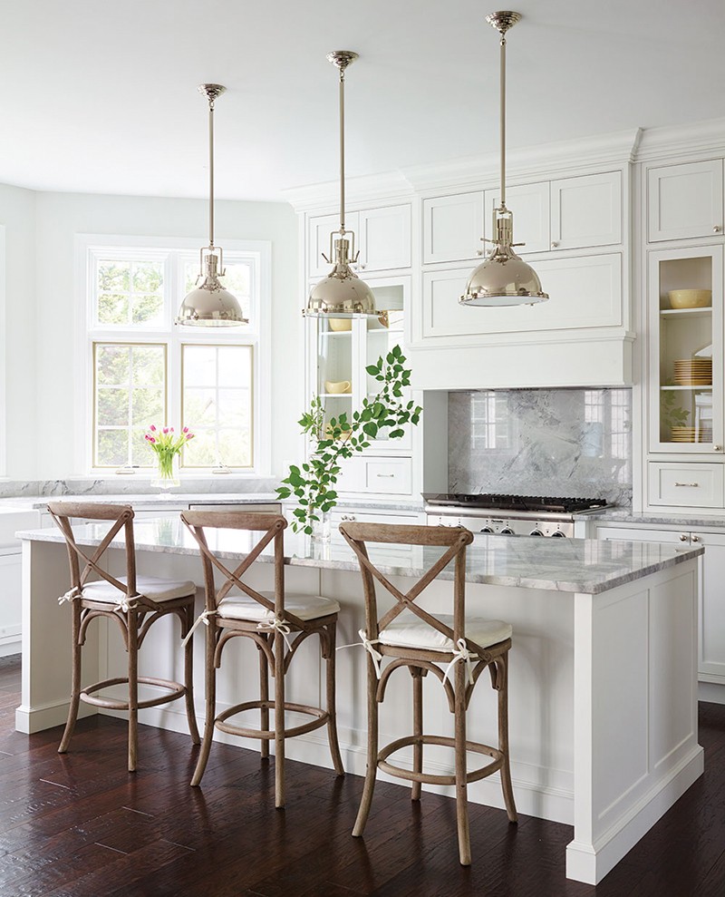 Bright White Custom Kitchen Island