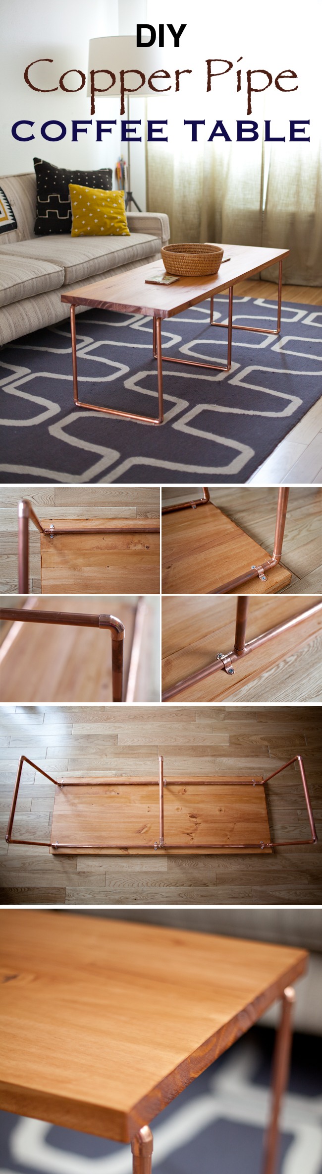 DIY Copper Pipe Coffee Table