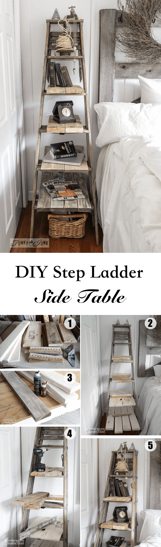 DIY Step Ladder Side Table