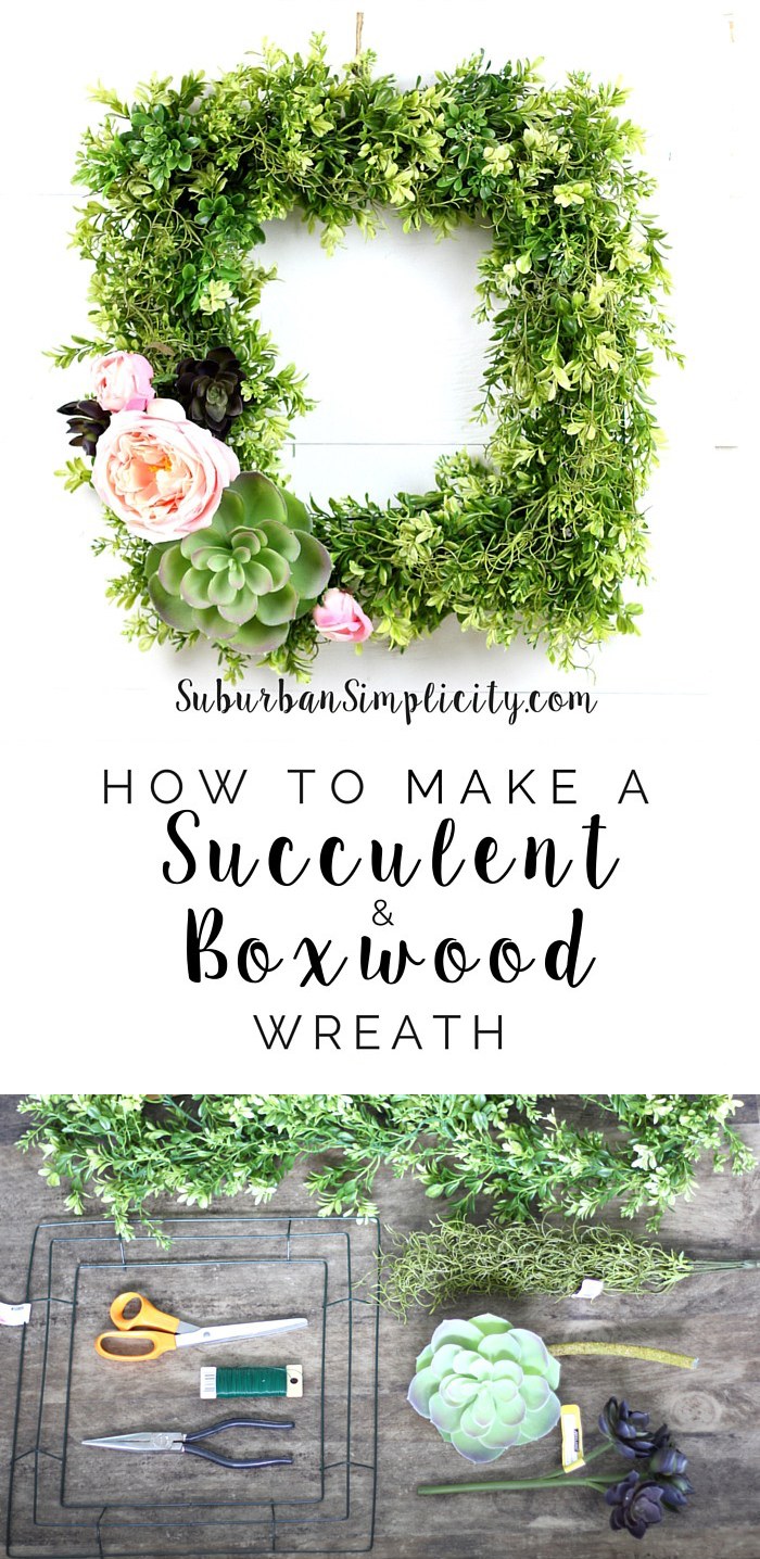 Succulent and Boxwood Wreath