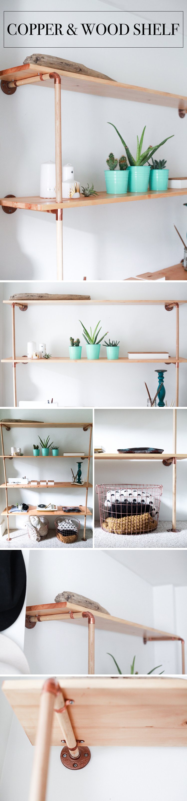 Copper and Wood Shelves