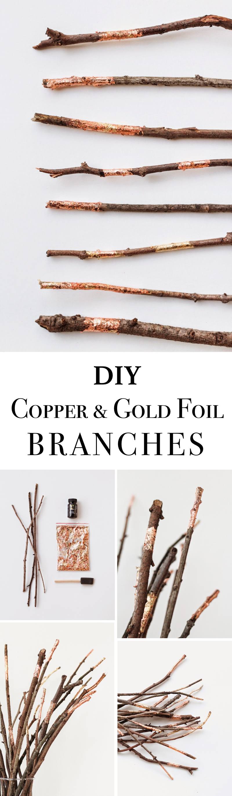 Copper and Gold Foil Branches