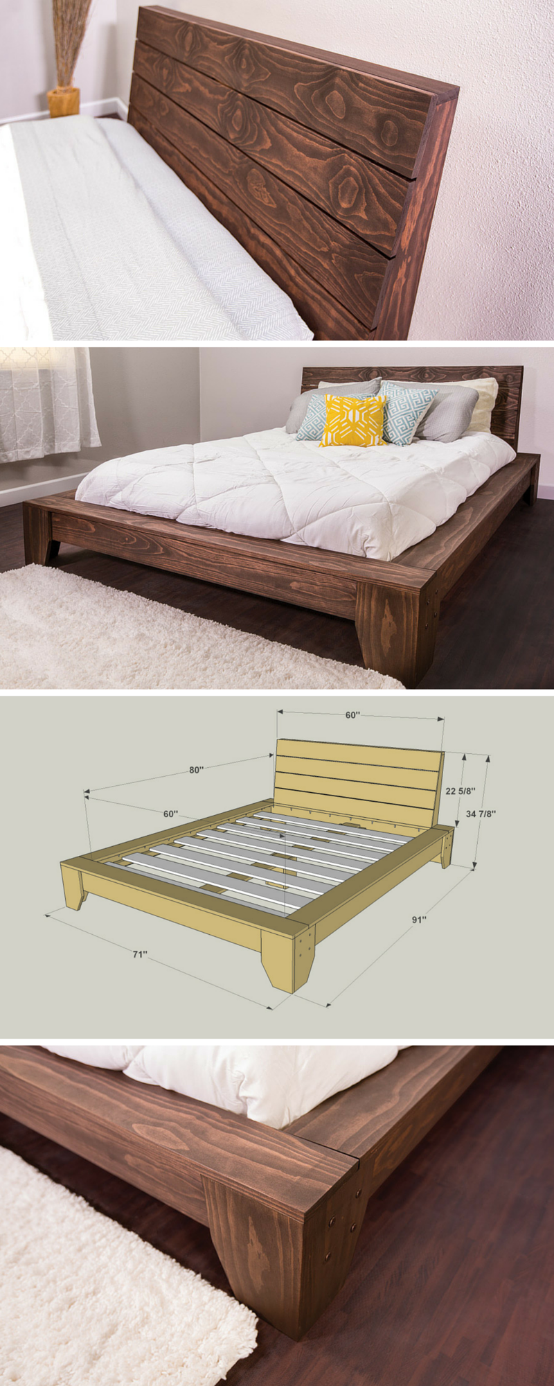 DIY Pallet Queen Platform Bed