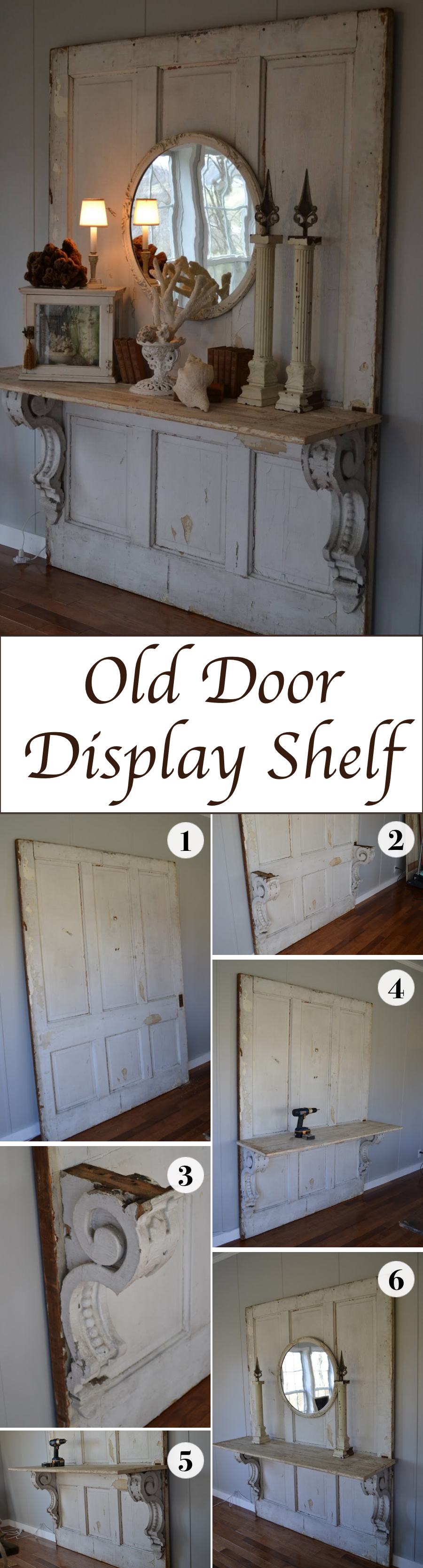 Old Door Display Shelf DIY