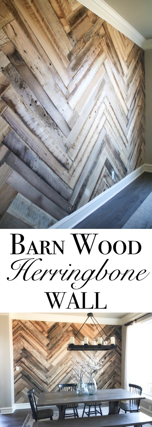 Barn Wood Herringbone Wall
