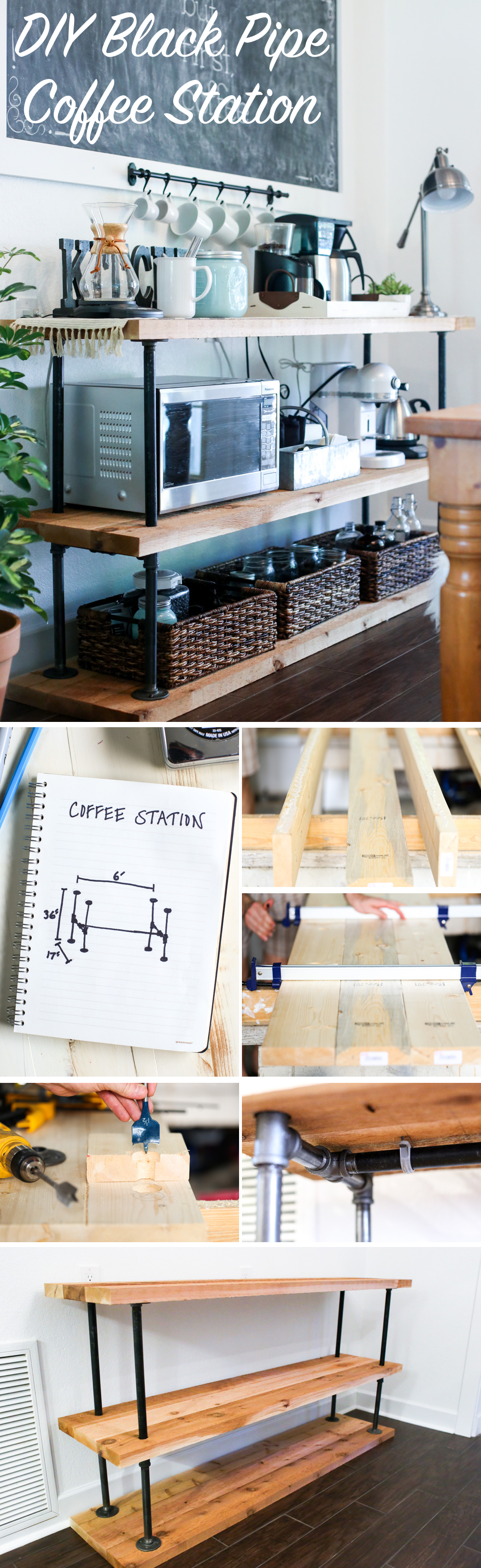 DIY Black Pipe Coffee Station