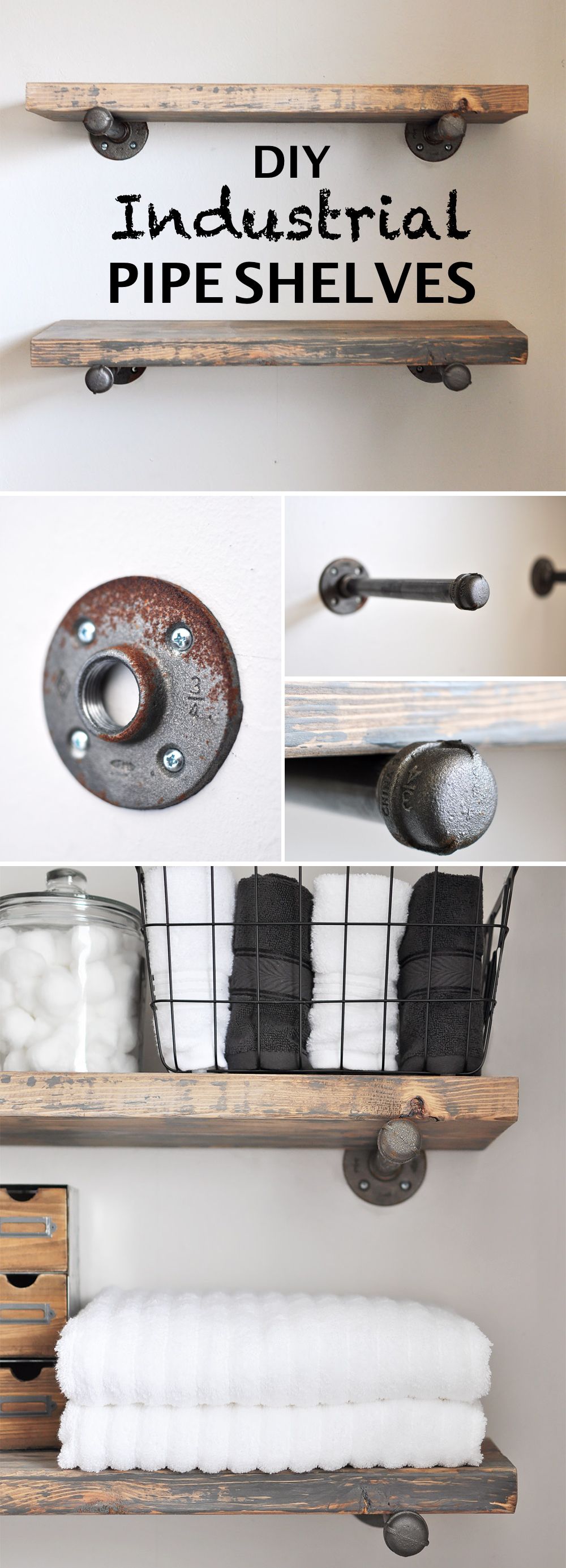 DIY Industrial Pipe Shelves