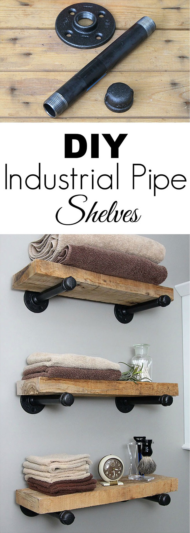 DIY Industrial Pipe Shelves