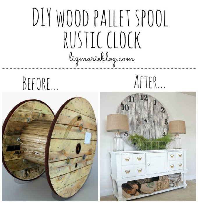 DIY Wood Pallet Spool Rustic Clock