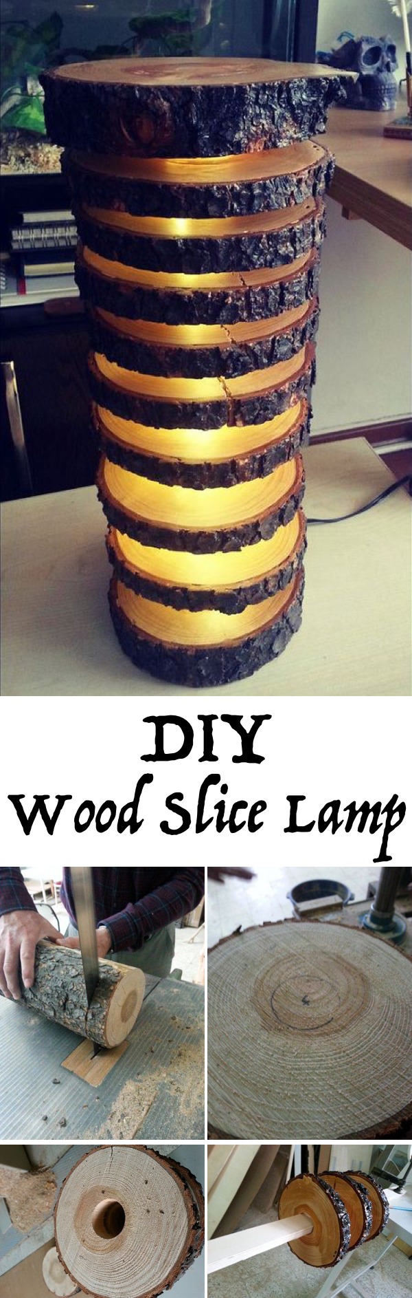 DIY Wood Slice Lamp