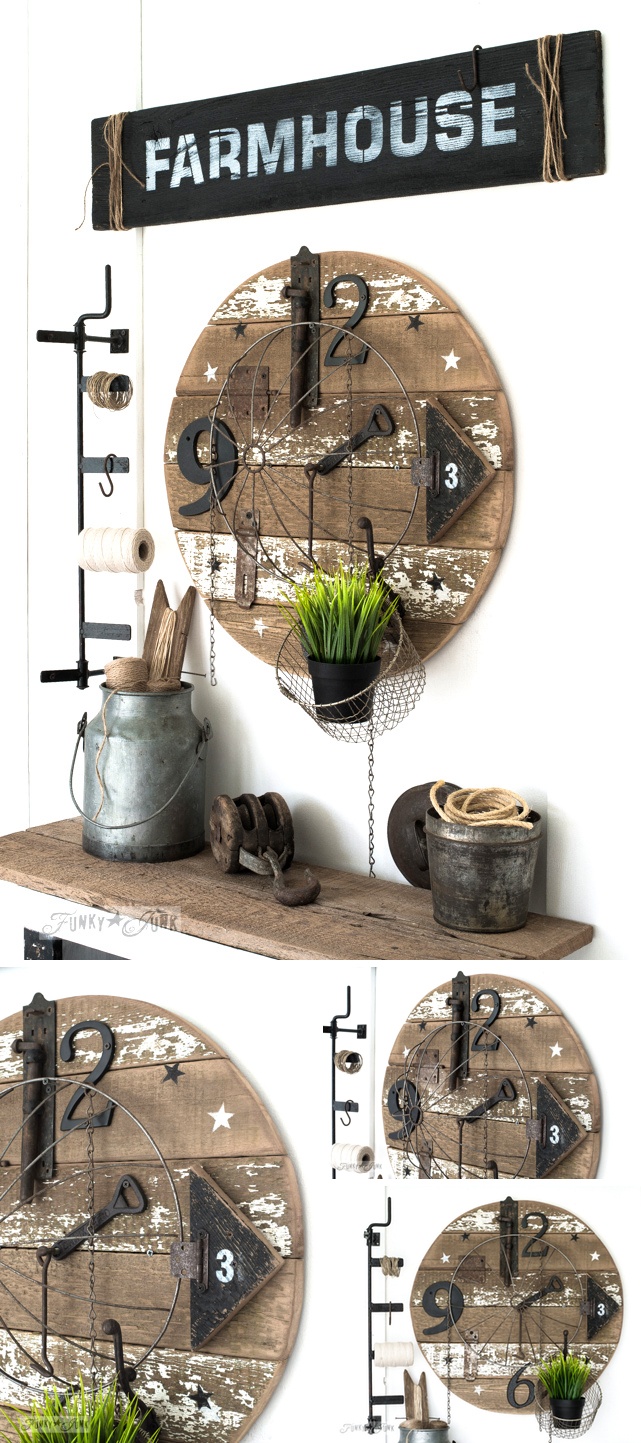 Farmhouse Reclaimed Wood Clock