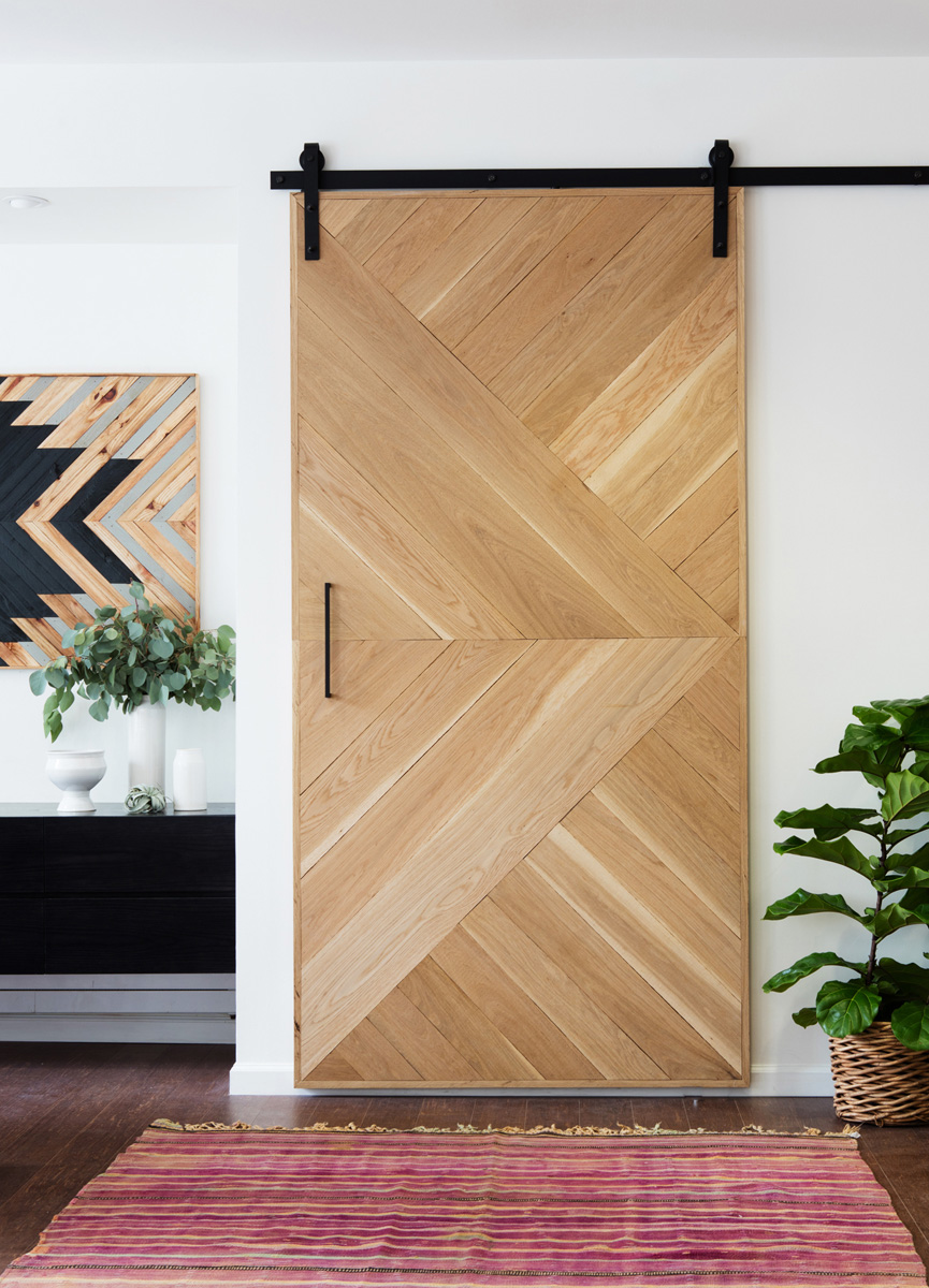 Geometric Wooden Barn Door