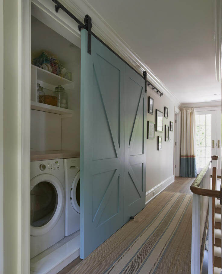 Landry Room with Barn Door