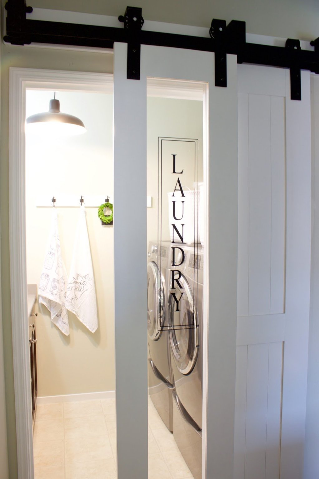 Skinny Laundry Room Barn Door