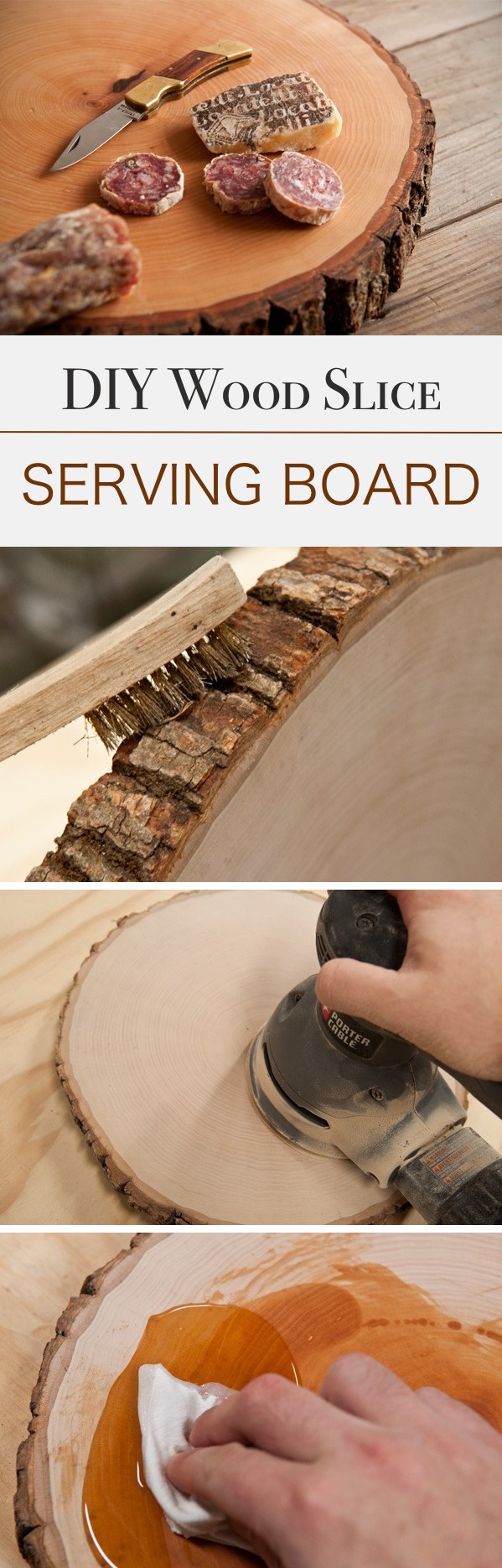 DIY Wood Slice Serving Board