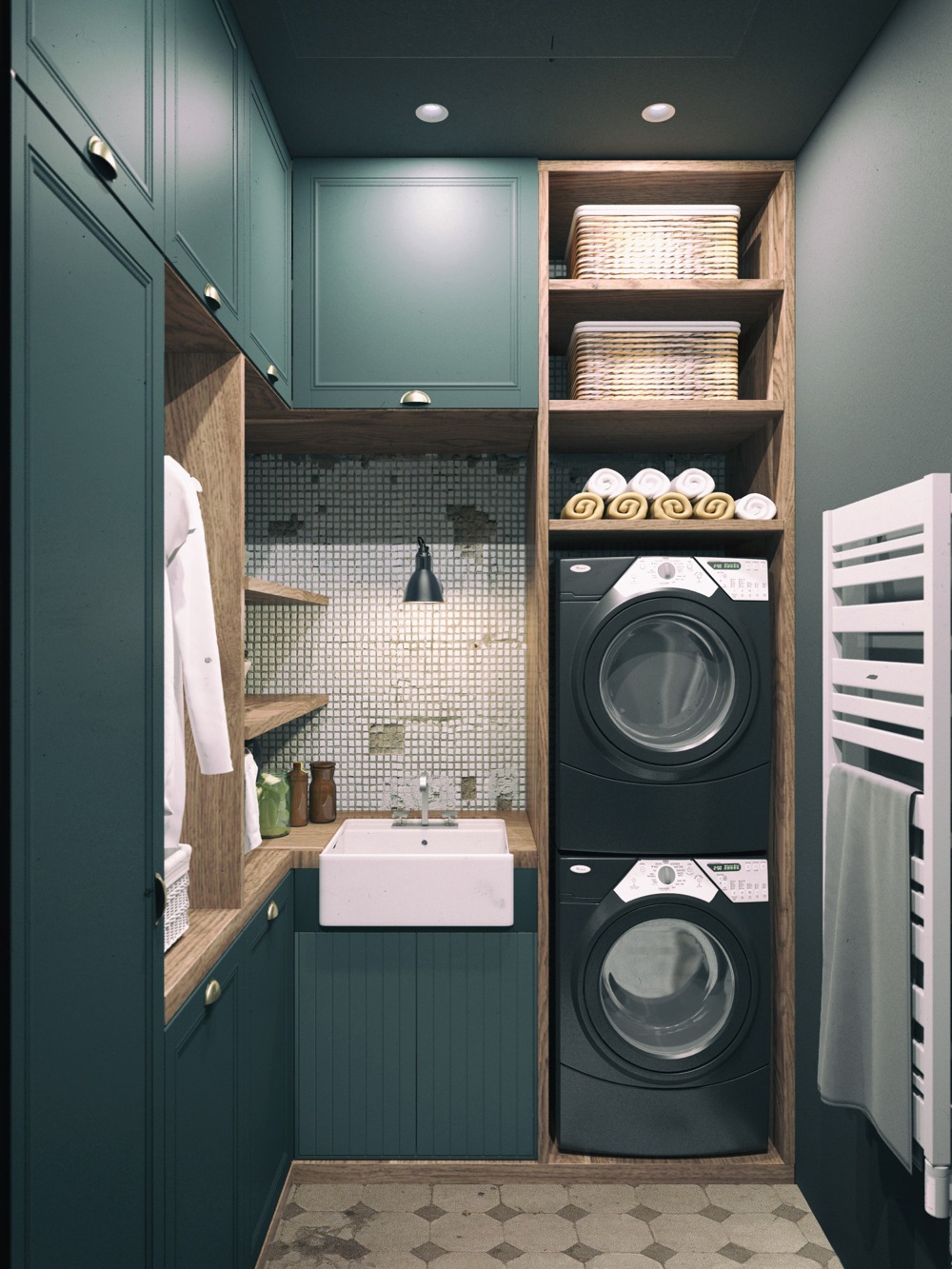  Dark Green Laundry Room