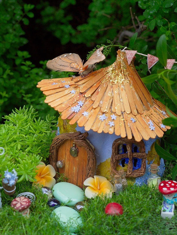 Popsicle Stick Roof Cottage