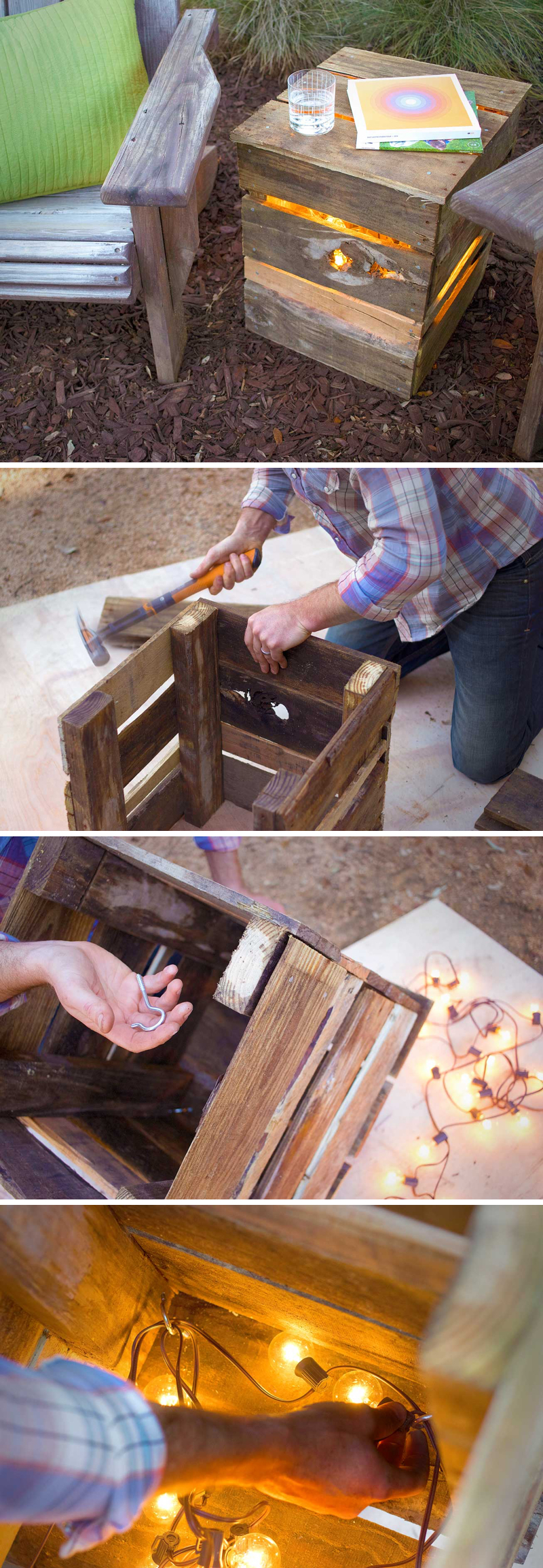 DIY Outdoor Pallet Light Boxes