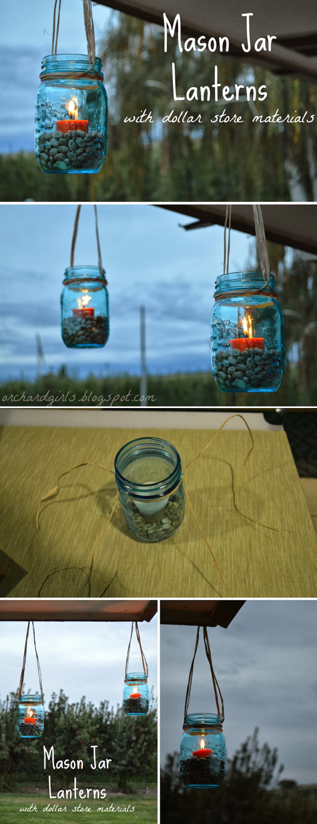 Mason Jar Lanterns with Dollar Store Materials