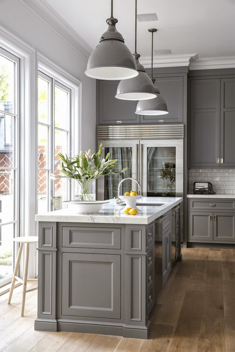 Classic Gray Kitchen Cabinet Paint Color