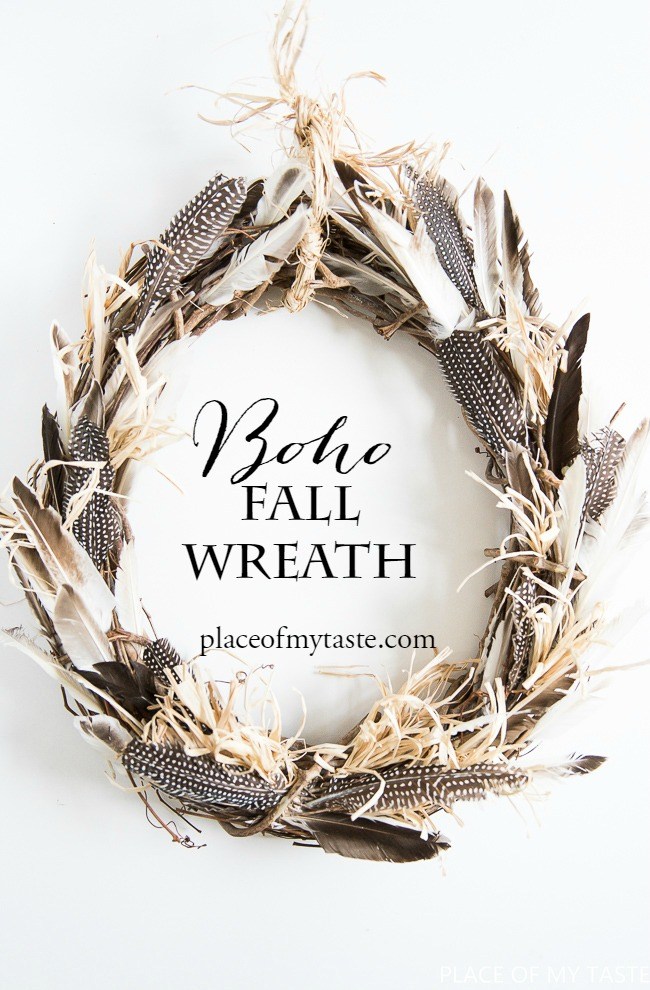 Bohemian Inspired Feather Wreath for Fall