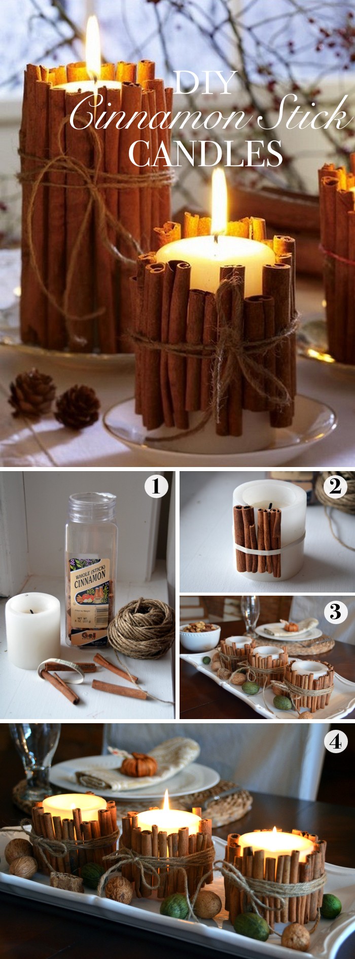 DIY Cinnamon Stick Candles