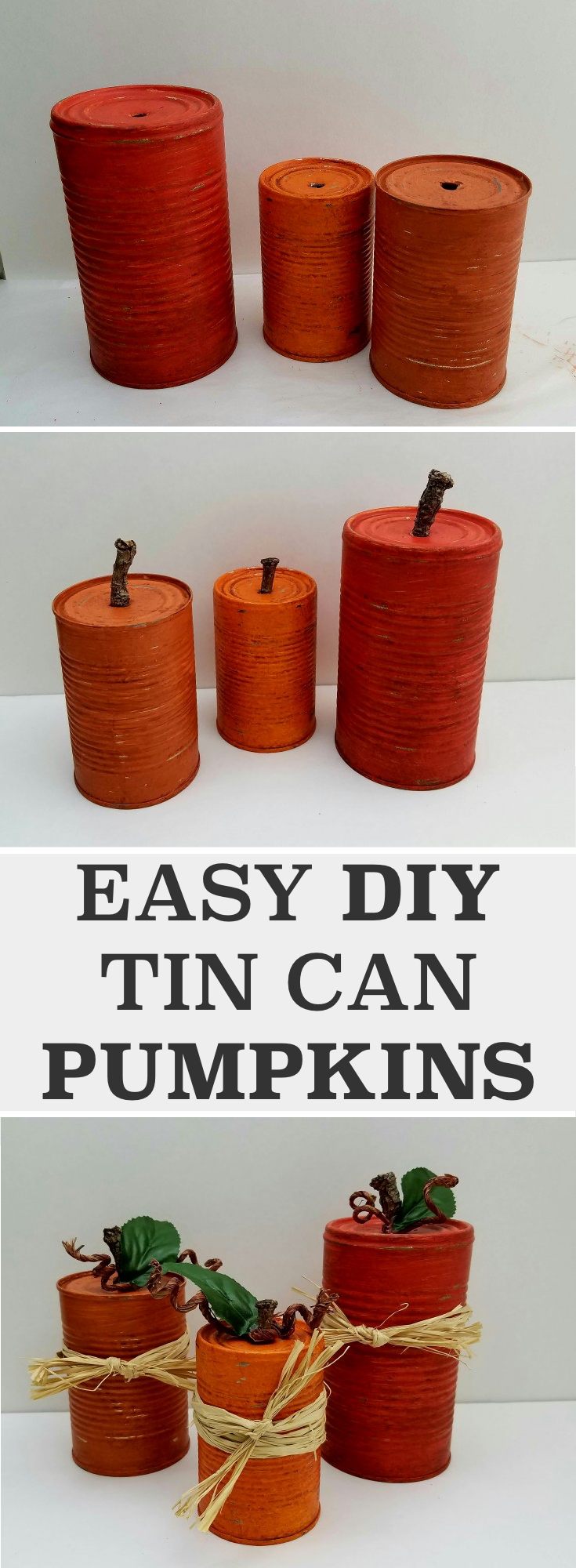 Easy DIY Tin Can Pumpkins